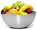 Bezrat Hammered Stainless Steel Serving Bowl – Multipurpose Fruit/Salad/Snacks Decorative Metal Wave Bowls (9.4