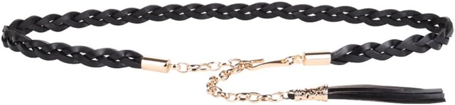 Cowhide Woven Thin Waistband For Women's Decoration With A Dress Waist Cinching Waist Chain Small Belt