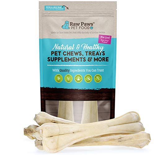Raw Paws 12 inch Compressed Rawhide Bones for Large Dogs, 2-ct - Packed in USA, Free-Range Compressed Rawhides for Dogs, Grass-Fed Pressed Rawhide Bones, Safe Rawhide Bones for Dogs, Dog Rawhide Chews