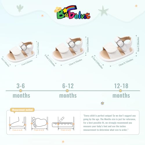 Image of Babelvit Infant Baby Girl Boy Sandals Comfort Premium Summer Outdoor Casual Beach Shoes with Flower Bowknot Anti Slip Rubber Sole Newborn Toddler Prewalker First Walking Shoes