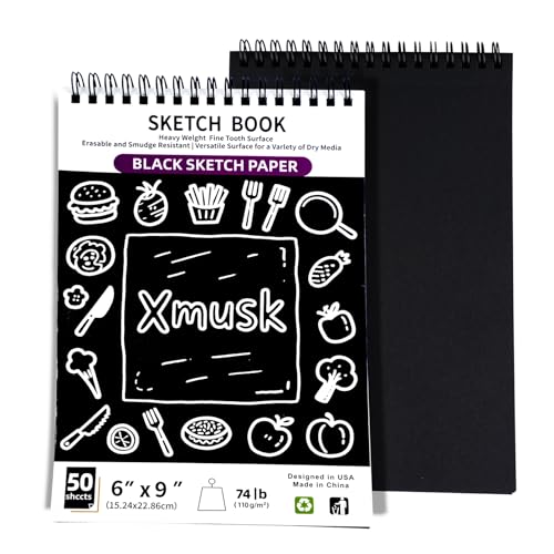 Carnet de croquis rigide avec papier noir sans bavure pour le dessin artistique
