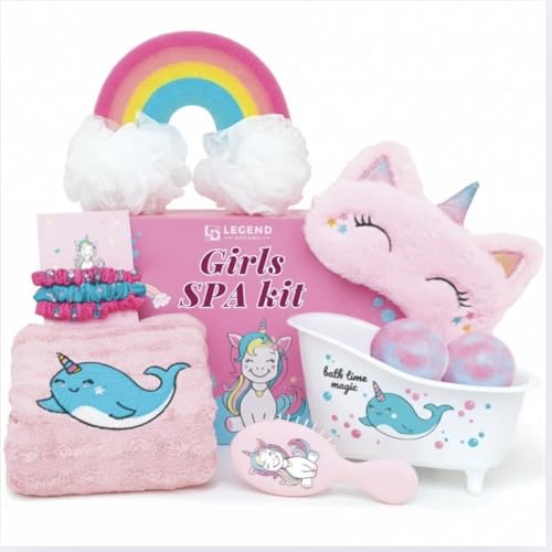 Unicorn Bath Gift Set for Girls Ages 3-8,10 pcs Kids Gift Box...