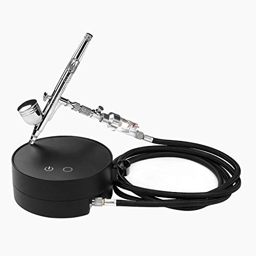 Gohelper Airbrush kit with Compressor Automatic Shutdown Dual-Action air Brush Gun for Cake Decorating, Makeup, Shoes,Models,Nails,Clothes,Cookies,Baking,Food,Arts and Crafts