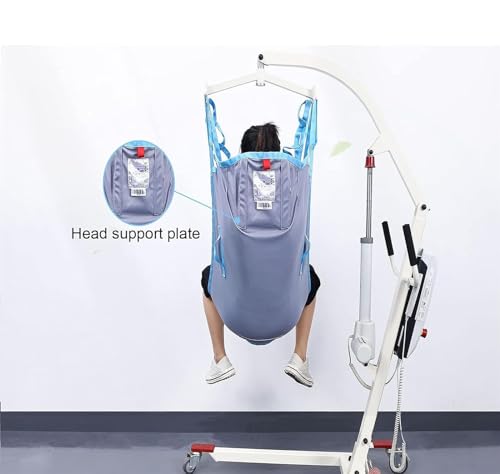 Imbracatura per sollevamento paziente con supporto per la testa, design con gambe divise per migliorare la sicurezza per anziani e trasferimenti bariatrici