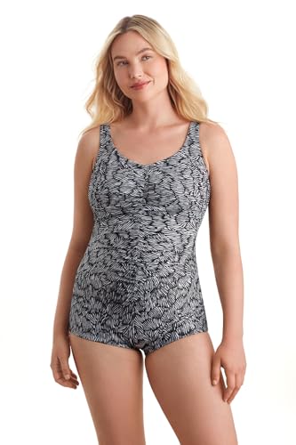 Image of Mimi Flamingo Shape Solver Sport Women's Swimwear Shape Shifter Shirred Front Girl Leg Tank One Piece Swimsuit