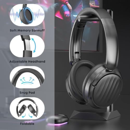 Image of Bluetooth Headphones, Hybrid Active Noise Cancelling Over Ear Headphones