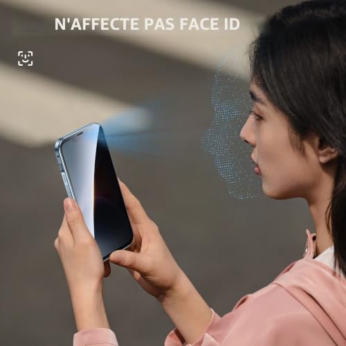 Coque iPhone 14 Anti Espion magnétique bleu avec protection 360 - 6