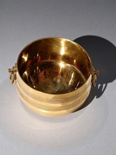 Image of Brass para kalasa Kerala Traditional Vessel | Padi Urli for Pooja, Diya & Flower Decoration (7cm x14cm) (Large)