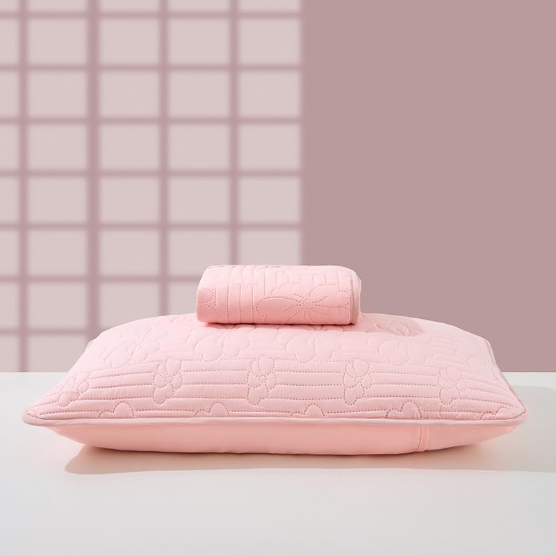 Taie d'oreiller isolante quatre saisons en coton rose | Lot de 3