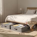 OIAHOMY 2 Pack Under Bed Storage with Handles, Underbed Container for Bedroom & Closet, Fits Beds Higher than 6", Under the Bed Storage for Seasonal Clothes, Blankets & Shoes - Grey - Image 3