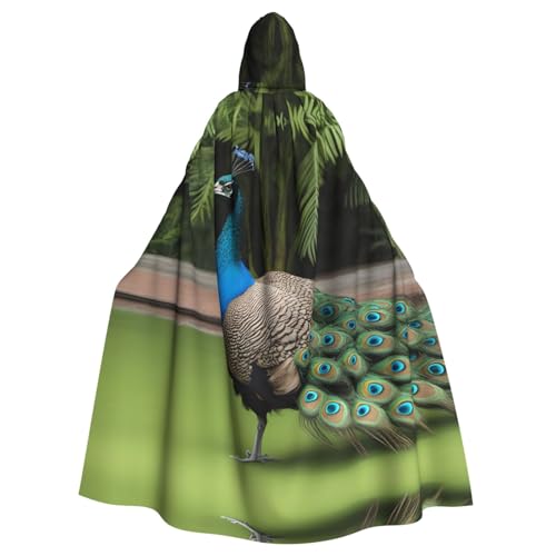Manteau à capuche paons adulte et longue cape de fête homme femme