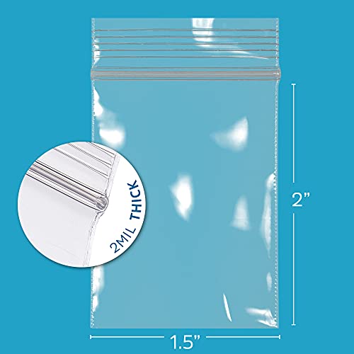 CLEAR PLASTIC REUSABLE ZIP BAGS - Bulk GPI Case Of 1000 1.5