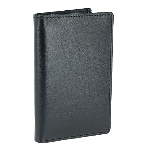 CTM Leather Bifold Badge Holder Wallet, Black2