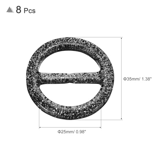 Image of uxcell Plastic Tee Shirt Clips, Round Bling Resin Scarf Ring Buckle, Fashion Tie Circle Clip