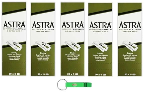 5 cuchillas de afeitar Astra Superior Platinum 100 unidades + llavero Beni Culinari gratuito