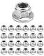 QWORK® 25 Stück M5 Flanschmuttern, Edelstahl 304 Sicherungsmuttern Sechskantmuttern mit Kunststoffklemmteil (5 mm)