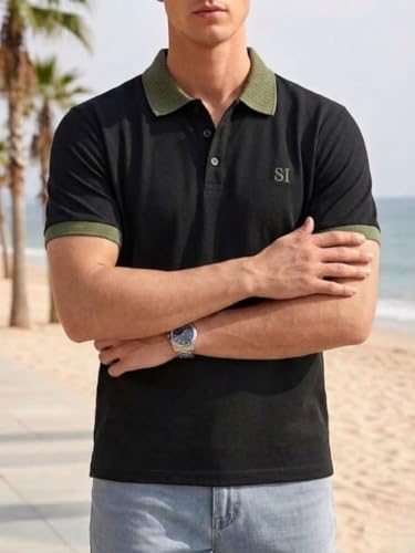 Image of SMOWKLY Men's T-Shirt | Stylish T Shirt with a Ribbed Collar | Soft Breathable Lightweight Polyester Blend | Stylish Regular Fit Casual TShirt for Men.