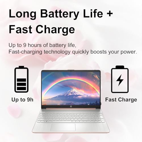 Image of HP 15.6 inch Business & Student Laptop • Microsoft Office 365 • 8GB RAM • 256GB PCle SSD • Quick Setup, Lightweight • Windows 11, Rose Gold