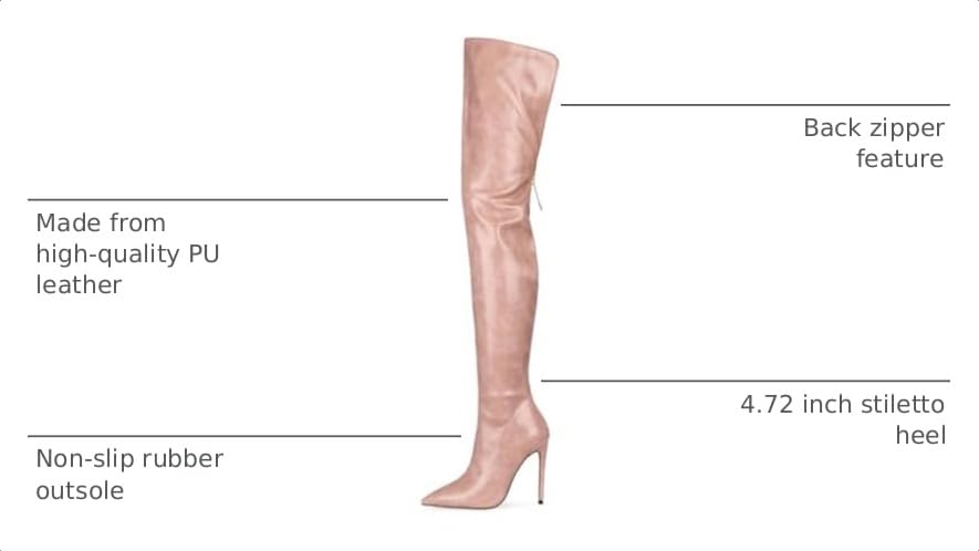 Image of Thigh high boots for women striped Back zipper Burgundy Zebra Print Over the knee Sexy gold white pointed toe Cow Print leopard Magenta stiletto heel