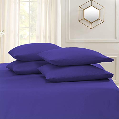 Image of YRM Bedding's Royal Blue 600-TC Oraganic Cotton 2 Piece Pillow Covers (17 inchx27 inch)