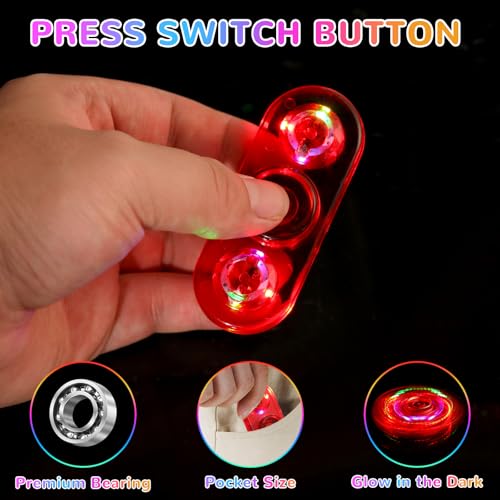 SCIONE 2er LED Fidget Spinner Blau Rot Leuchtend