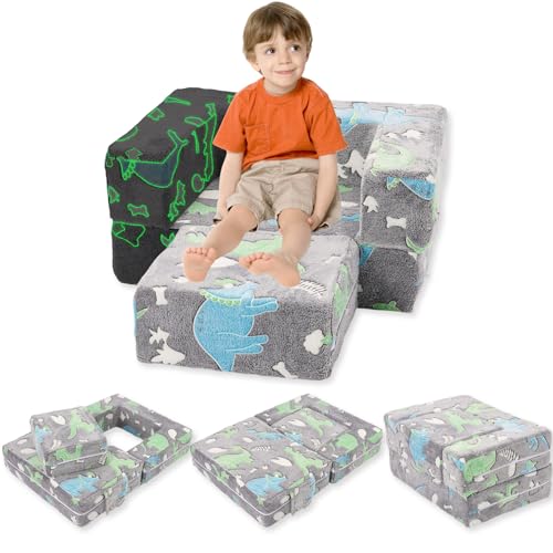 Yosamy Sofá Infantil Plegable, sofá Cama, extraíble y Lavable, Mini sofá de Juegos para habitación Infantil, sillón Infantil, Gris, 69 x 49 x 33 cm