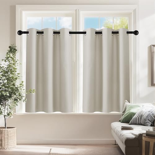 Image of PONY DANCE Cream RV Curtains for Camper Windows, Small Windows Shades Thermal Insulated Privacy Drapes for Classroom Bathroom Laundry(2 Panels, W 42 x L 36 inches)
