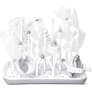 Termichy Trockenständer Babyflaschen, Abtropfgestell für Babyflaschen, Flaschen, grauSaugern, Bechern und Babyflaschen Zubehör, BPA-frei, Grau