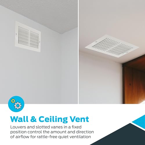 image for EZ-FLO 10 x 6 Inch (Duct Opening) Air Vent Cover for Wall or Ceiling, 