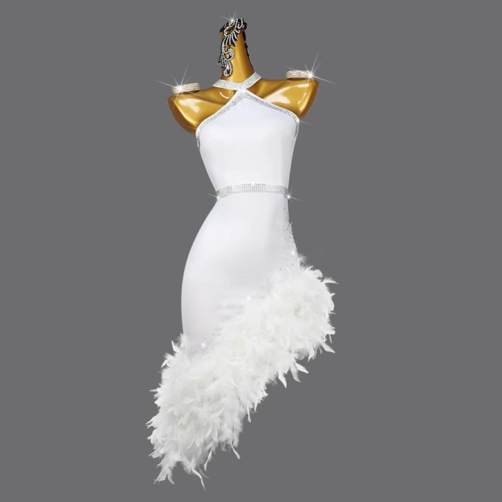 Latin Dance Competition Costume Salsa Performance Dress Halter Neck Cha Cha Dancing Outfit Ballroom Dresses