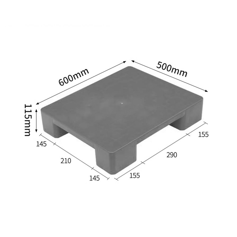 Rygcrud Palet De Polietileno, Almacenamiento De Mercancías Palet De Plástico Alfombrilla A Prueba De Humedad Para Supermercado, Oficina, Laboratorio, Almacén, Sótano, Trasteros(Grey,60x50x11.5cm)