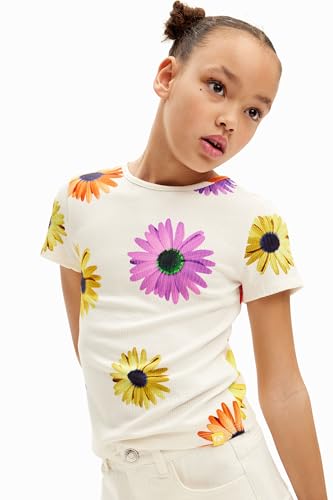 Image of Desigual Little Girl's Ribbed Daisy T-Shirt