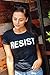 Womens Resist T Shirt Political Anti Authority Protest Tee Rebel Rally March Tee Funny T Shirts Cool Political Top Women's Novelty Tees Dark Grey XL