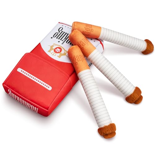 MUMUQ Lustiges Plüsch Hundespielzeug 3 Packungen Kichernder Puff-Stick Spielzeug mit Box Interaktives Quietschspielzeug für Kleine bis Mittelgroße Rassen Lustiges Welpen Geschenk Hundezubehör
