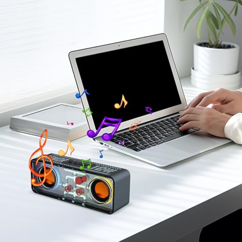 Haut-parleur portable transparent double puissance acoustique et jeux de lumières intégrés - 2