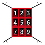 Leistungsstarkes, nummeriertes Schlagzonen-Zielnetz für Baseball- und Softball-Training, 48,3 x 68,6 cm, verstellbare Größe