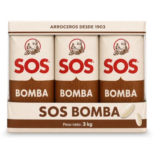 Arroz SOS Bomba Reserva, arroz de grano redondo, Arroceros desde 1903, Tiempo de cocción 16 minutos, Pensado para recetas donde el caldo es protagonista, Contiene 3 unidades de 1 Kg