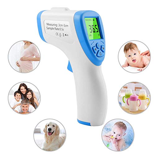 Forehead Thermometer, Non-Contact Digital Laser Infrared Thermometer for Baby & Adult, Forehead and Ear Thermometer for Baby Kids & Adults Surface