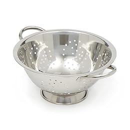Home Basics Deep Colander Stainless Steel 3 Quart#44;