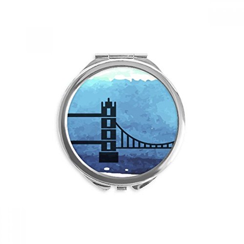 Miroir rond de poche Londres design Tower Bridge mini miroir de maquillage portable pliant