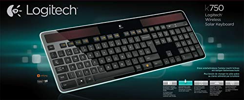 Logitech K750 Kabellose Solar Tastatur für Windows, 2,4 GHz kabellos mit USB-Unifying-Empfänger, Ultradünn, Kompatibel mit PC, Laptop, Deutsches QWERTZ-Layout - Schwarz - Image 4