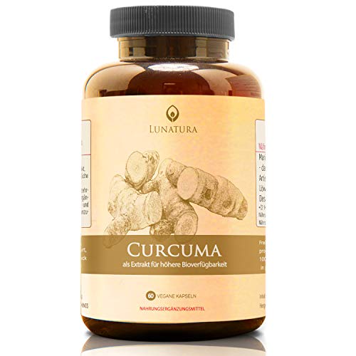Curcuma Extrakt [Hochdosiert 1 Kapsel täglich mit 375 mg] - Kurkuma mit 95% Curcumin | analog zu 28.500mg Curcumin | OHNE Pfeffer | aus Curcuma Longa