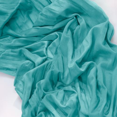 Image of MLMC Teal Table Runner 10ft Rustic Summer Cheesecloth Table Runner Gauze Cheese Cloth Centerpiece Decororations 35x120 Inches for Wedding Baby Shower Outdoor Picninc Decor