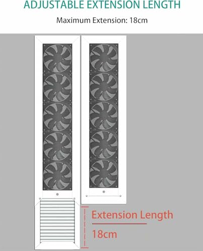 Image of Telescopic Vertical Window Fan 35-155cm Optional, Punch-Free Window Exhaust Fan for Home, Bedroom, Kitchen, Stepless Speed Control-1pcs