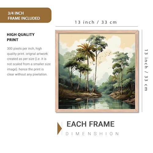 Image of kotart Painting for Wall Decoration - Wild theme wall art Painting for Living Room Bedroom Office Room Decor - Premium Digital Paintings with Frame for Home Decoration - Set of 2 Multicolor paintings (13x13 inch, F)