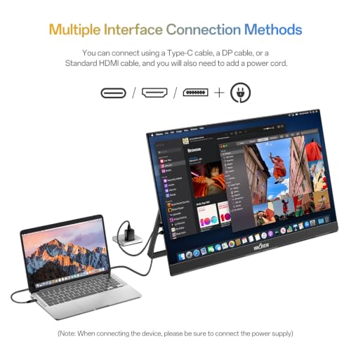 Image of InnoView 27 Inch 5K Portable Monitor 5120x2880 60Hz UHD IPS HDR, Large Portable Monitor for Laptop USB-C HDMI DP Computer Display, Built-in Kickstand & Speakers, for MacBook Pro /Air, PC, Phone