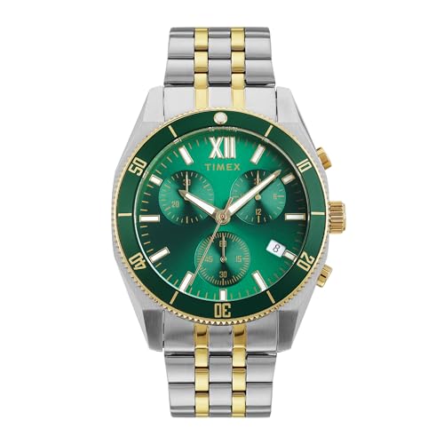 TIMEX Analog Watch for Men with Green Dial & Multicolor Stainless Steel Bracelet Band - Water Resistant Men's Wrist Watches -TWEG298SMU01