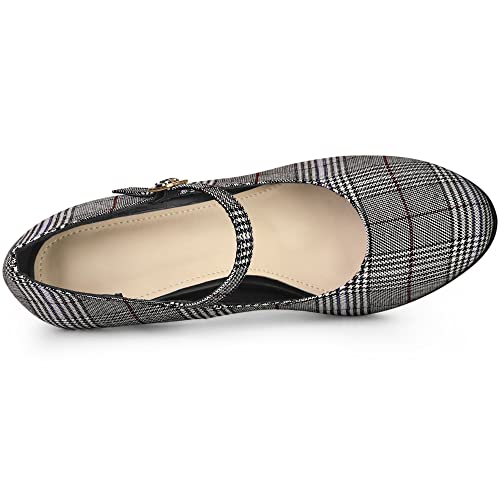 Allegra K Women's Houndstooth Platform Stiletto Heels Mary Janes Pumps4