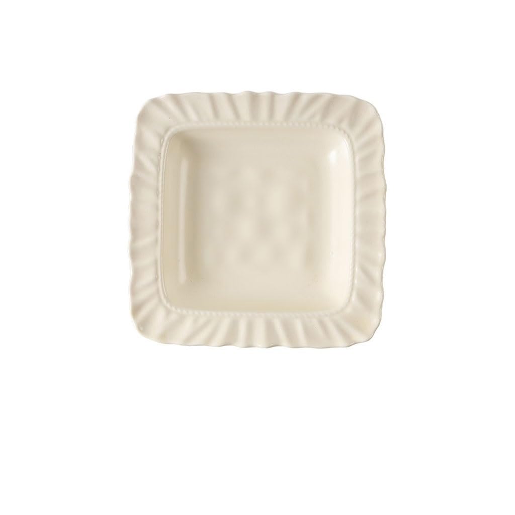 GFHTRELY Dinner Tray Retro Matte Sesame Order Plate Pastry Plate Home Western food Plate Hotel Dessert Shop Restaurant Dish Plate Dinner Plate(B)