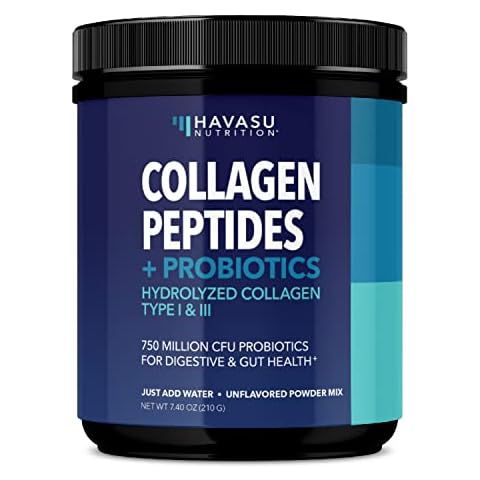 Collagen Peptides Powder with Probiotics - Grass Fed Hydrolyzed Collagen Type I and III for Hair, Skin, Nail, Bone and Joint Support - GLP-1 Nutritional Support for Digestive Health - Unflavored Cover